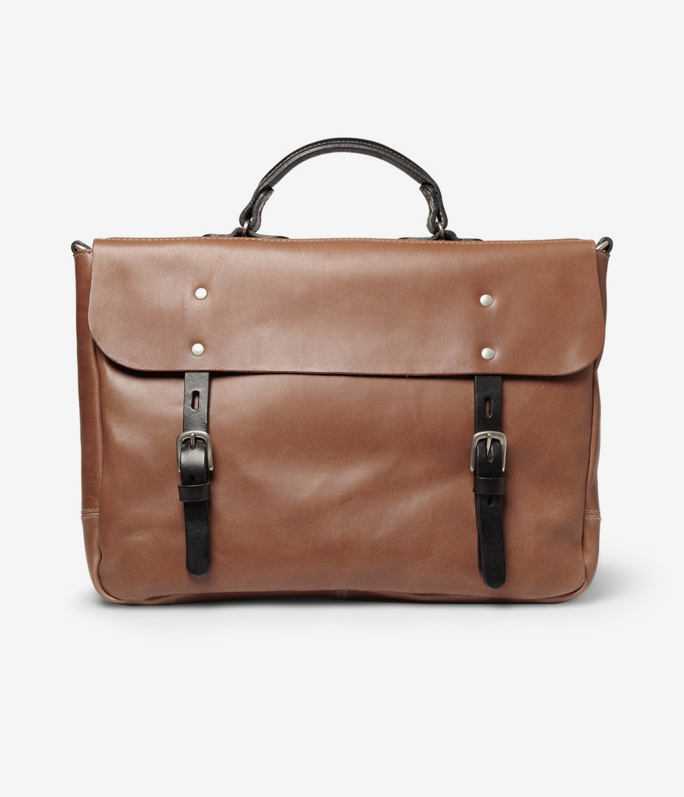 Classic Leather Flapover Briefcase